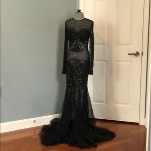 Black sequence evening Gown